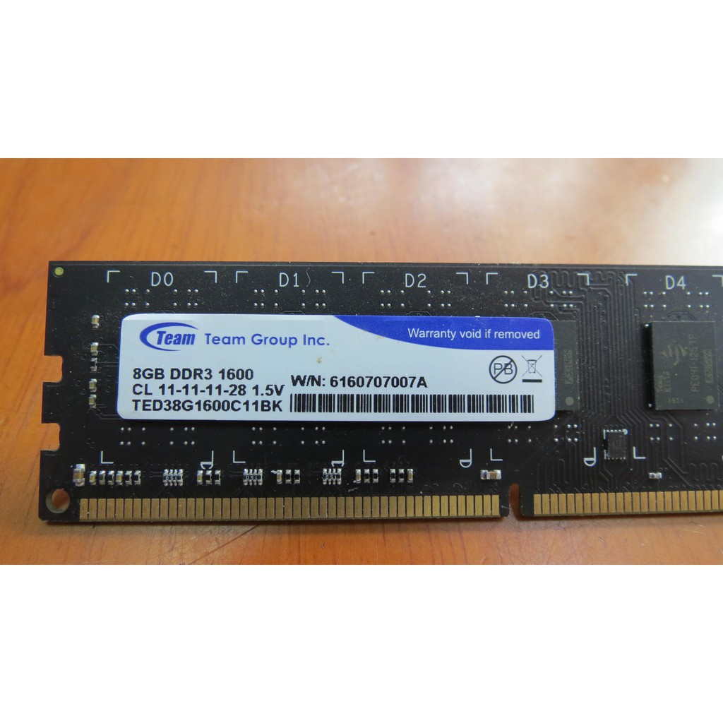 Team十銓TED38G1600C11BK 8G/DDR3-1600桌上型(雙面)記憶體| 蝦皮購物