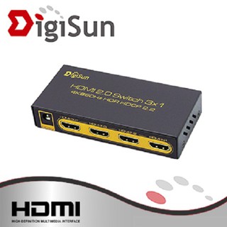 DigiSun UH831 4K HDMI 2.0 三進一出影音切換器-SW093