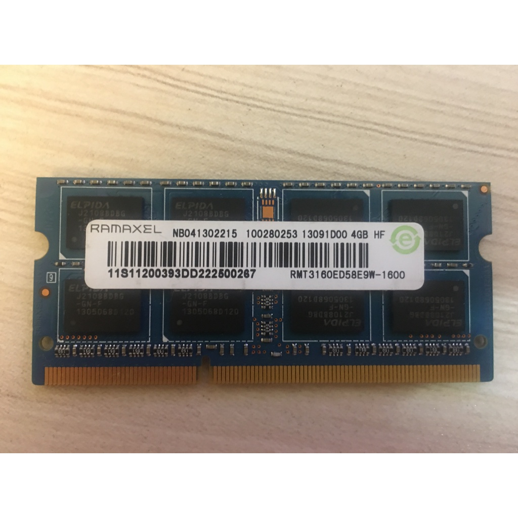 二手 RAMAXEL DDR3 1600MHZ 4G 筆記型記憶體 雙面