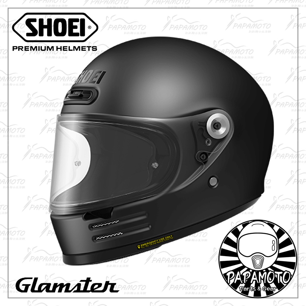 【趴趴騎士】SHOEI Glamster 消光黑 (樂高帽 復古帽 全罩安全帽 日本進口