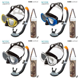 【V.DIVE威帶夫】 NC235 高階專業水肺/深潛/浮潛 潛水面鏡+呼吸管組