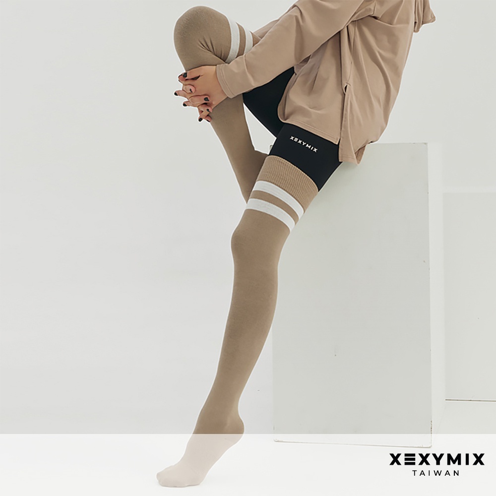XEXYMIX XEB210H X標誌雙線過膝大腿襪 過膝大腿襪 過膝襪 大腿襪 XEB 210