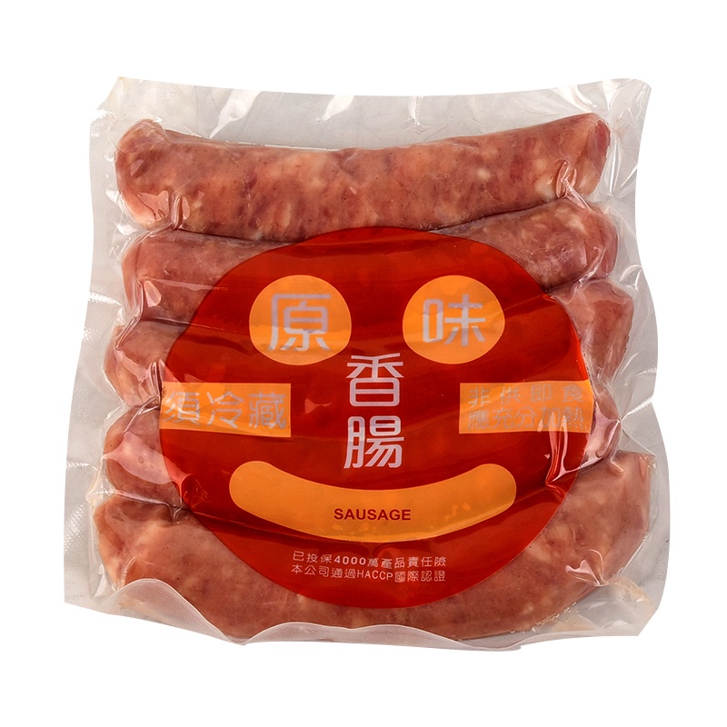 冠泓食品 台灣豬原味香腸真空包(冷凍) 350g x 1【家樂福】