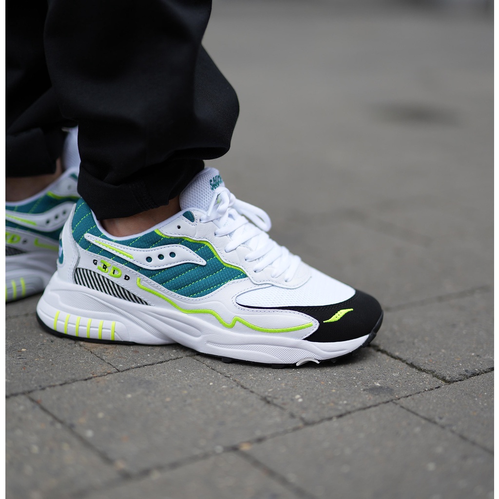 [JP代購娛樂室] Saucony 3D GRID HURRICANE 白 綠 黑 黃 復古鞋 S70646-1