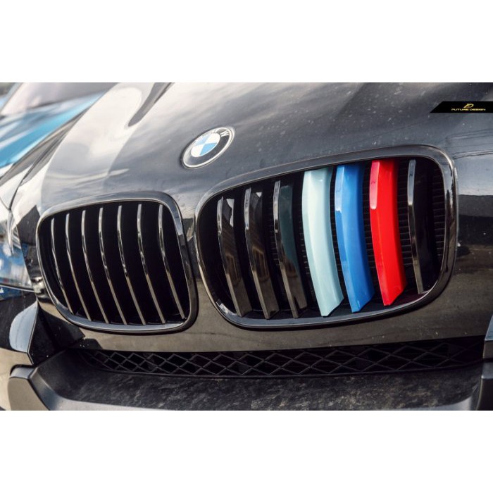 【Future_Design】BMW E70 X5 E71 X6 專用 單線 亮黑 三色 水箱罩 亮黑鼻頭