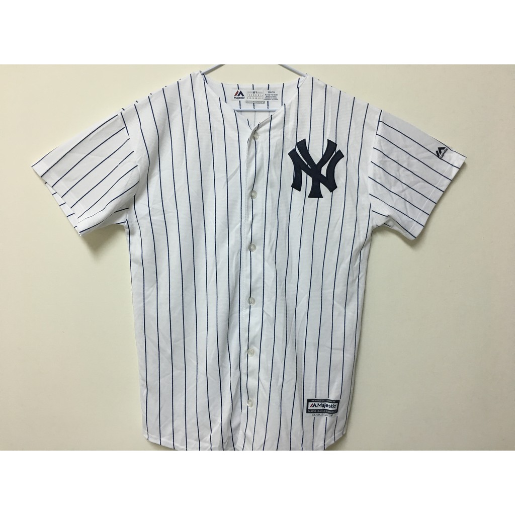 MLB 美國職棒大聯盟 紐約洋基隊 白色 棒球衣 青年版 Majestic New York Yankees
