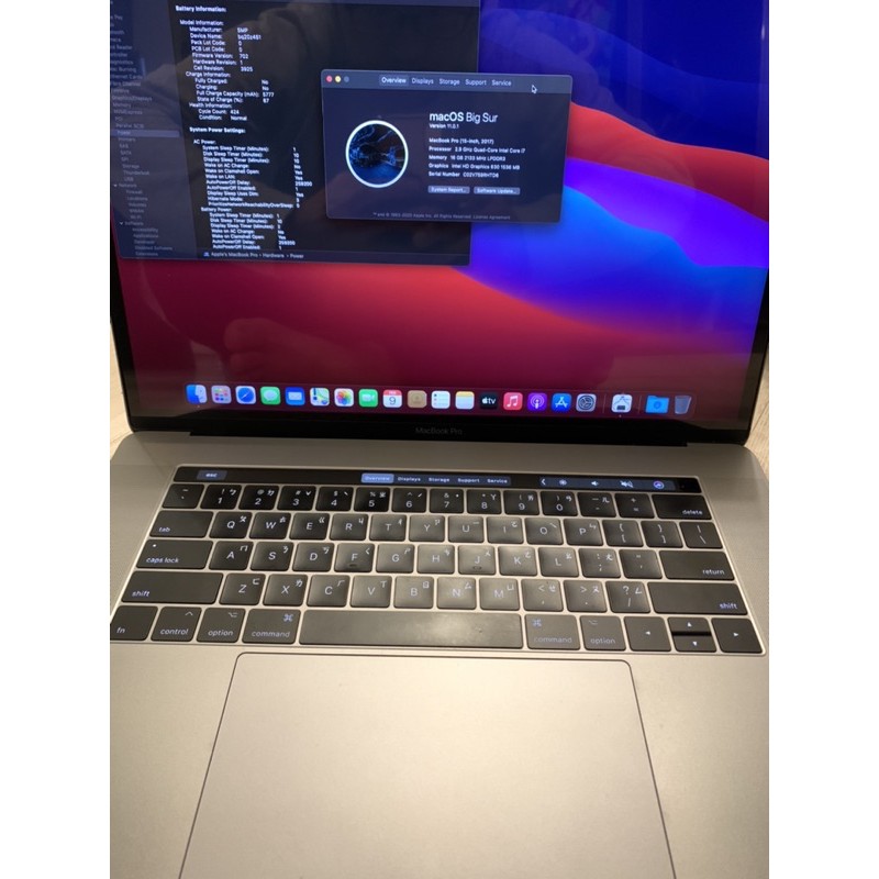 2018購買2017 MacBook Pro retina 15 i7 2.9G Hz/16G/512G ssd