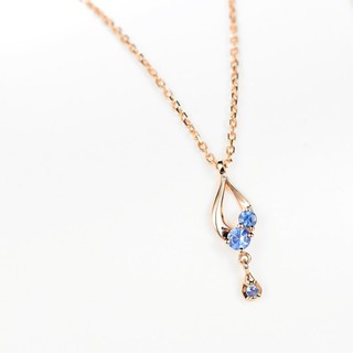 【巧品珠寶】 18K 水滴造型 設計 天然藍寶石 項鍊