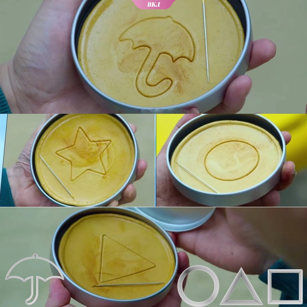 韓國椪糖模具3件套 魷魚遊戲衕款 椪糖餅製作 椪糖DIY套組 蛋糕模具 不銹鋼烘焙工具 聚會 結婚道具 [BK3]
