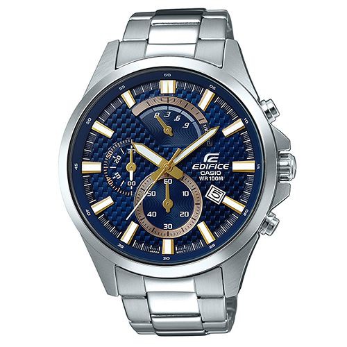 【CASIO】EDIFICE 時尚格紋錶盤紳士腕錶-藍(EFV-530D-2A)正版宏崑公司貨