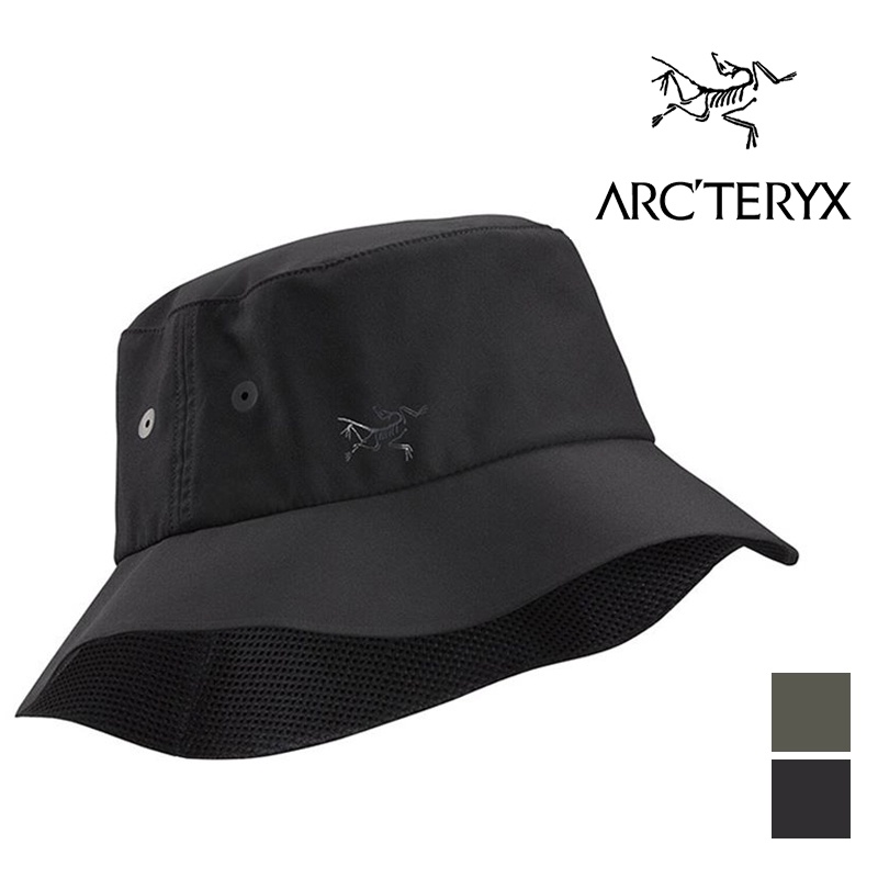 ARC'TERYX 始祖鳥 Sinsolo Hat UP50+ 防曬透氣漁夫帽 防曬帽 黑 淺灰