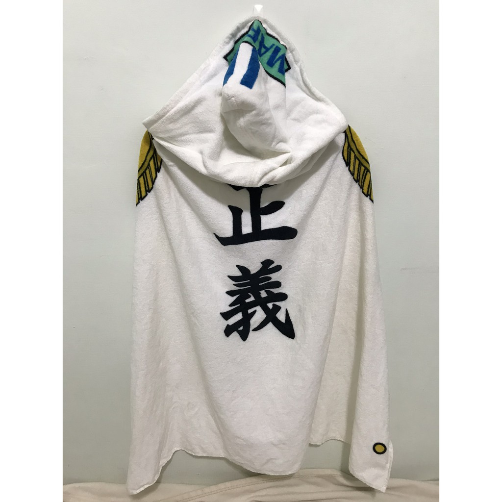 Ht台灣 現貨海賊王航海王環球影城usj 限定日版海軍正義連帽披肩披風毛巾 蝦皮購物