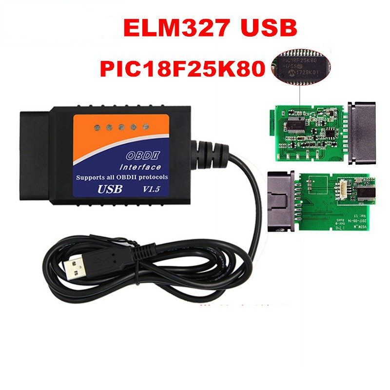 Elm327 USB OBD2 高性能芯片 OBD 2 掃描儀, 用於 PC EML 327 V1.5 ODB2 接口汽