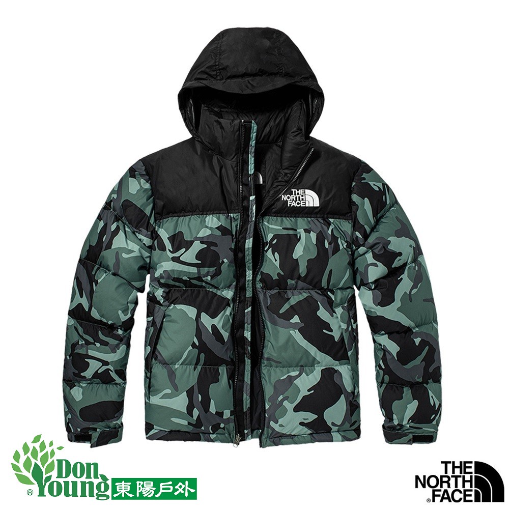 【THE NORTH FACE】男款迷彩PRINT NUPTSE  700FP 防潑水羽絨保暖外套  5IX4