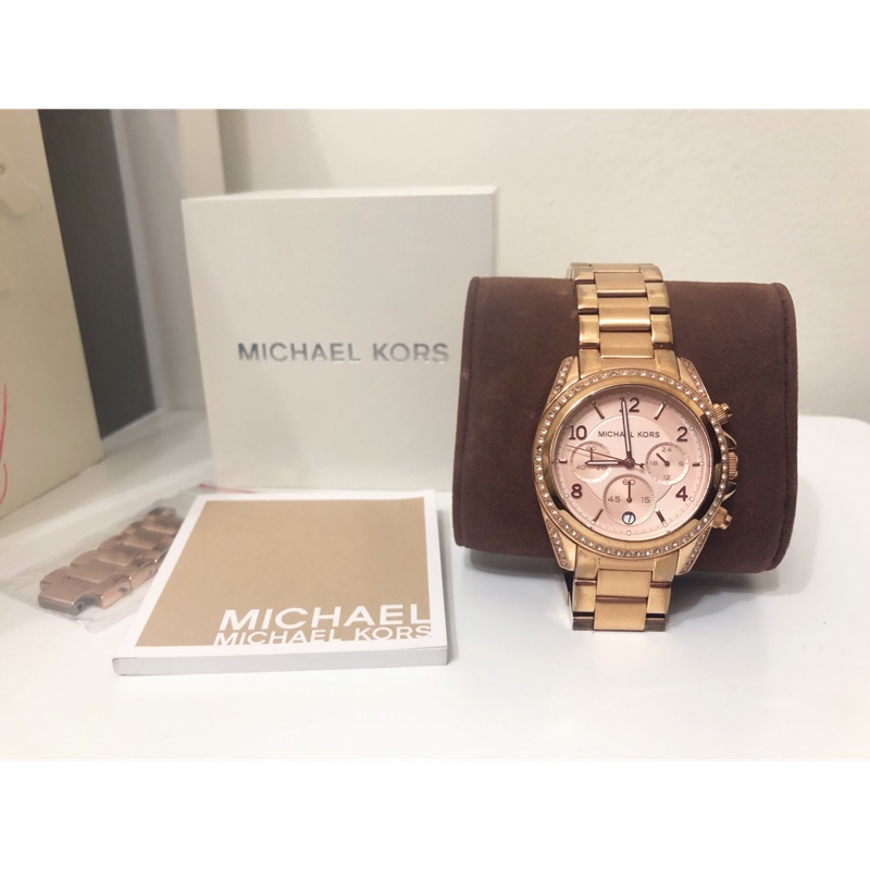 專櫃正品 MK michael kors 二手 玫瑰金 手鑽 手錶