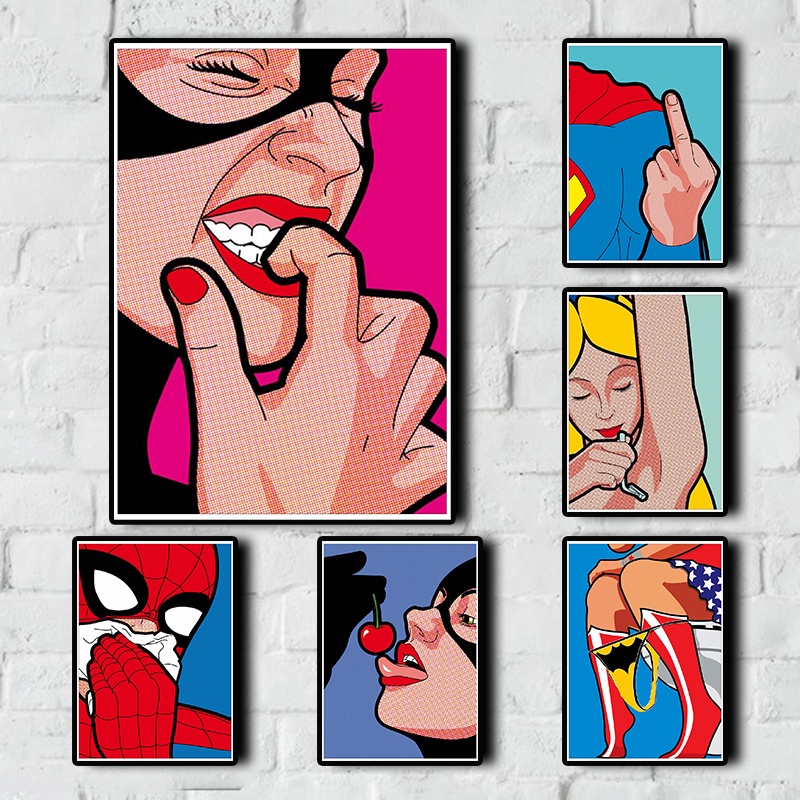 MARVEL 有趣的漫威超級英雄/超人/蝙蝠俠海報壁畫塗層海報白皮書適用於家庭酒吧牆壁裝飾