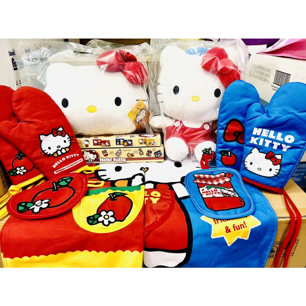 全聯 Hello kitty 生活用品 暖手抱枕 毛毯 玩偶 圍裙手套 餐具餐墊組 日用品積分樂