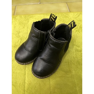 高筒靴童鞋 - 黑色皮
