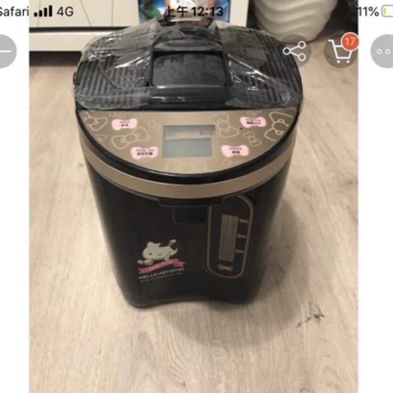 YAMASAKI Hello Kitty 黑色3L微電腦液晶控溫電熱水瓶