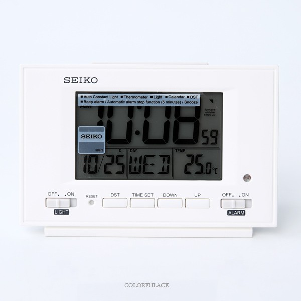 鬧鐘 SEIKO白色電子顯示座鐘 柒彩年代【NV63】原廠公司貨