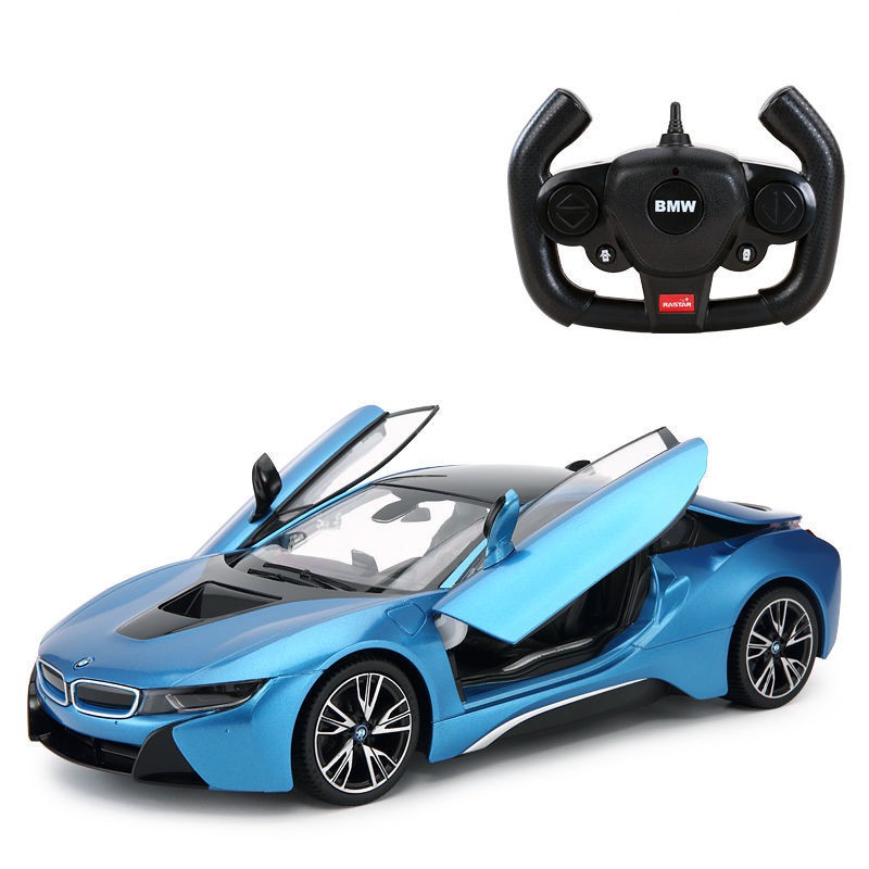 酷貝兒童日用品店高品質寶馬i8遙控汽車可開門遙控車兒童充電動賽車跑車玩具男孩