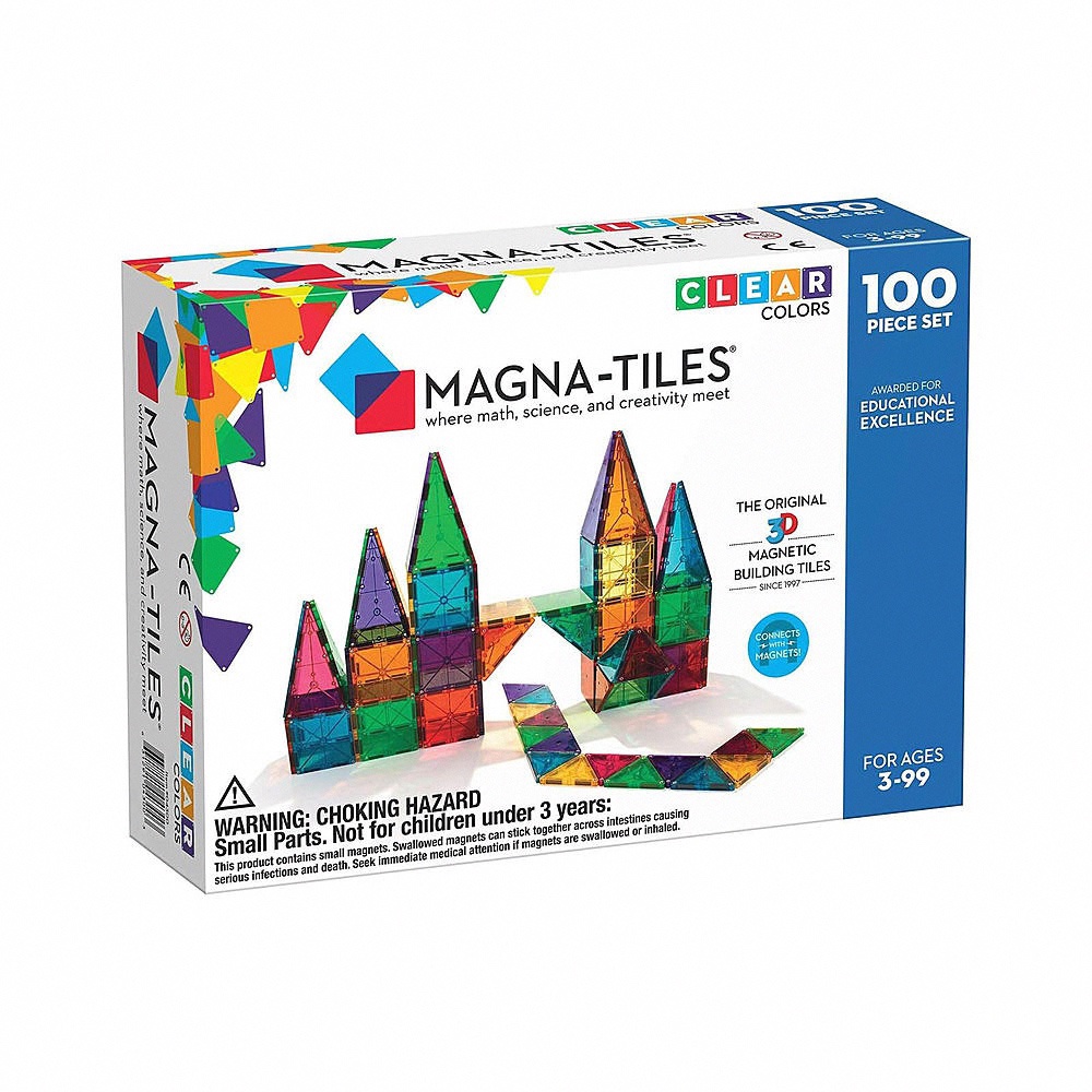 Magna-Tiles 彩色透光磁力積木100片
