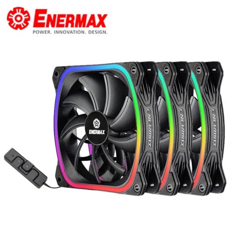 Enermax 保銳 Squ A RGB 星彩蝠 12cm 電腦機殼風扇 三顆入 含控制器 散熱風扇 系統風扇 安耐美