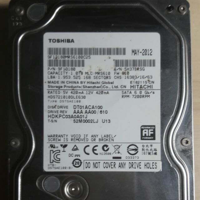 Toshiba 1TB硬碟