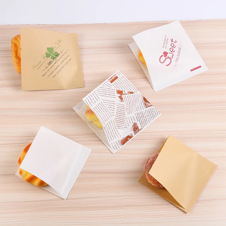 【台灣現貨】食品防油紙L型紙袋 (20入) 三明治袋 三角袋 淋膜防油紙袋 點心袋 貝果袋 漢堡袋