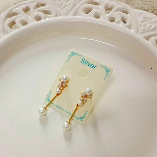 正韓飾品(K0018) 韓國製 水鑽垂珠耳環 │ 現貨供應 可超商取貨付款/高雄自取