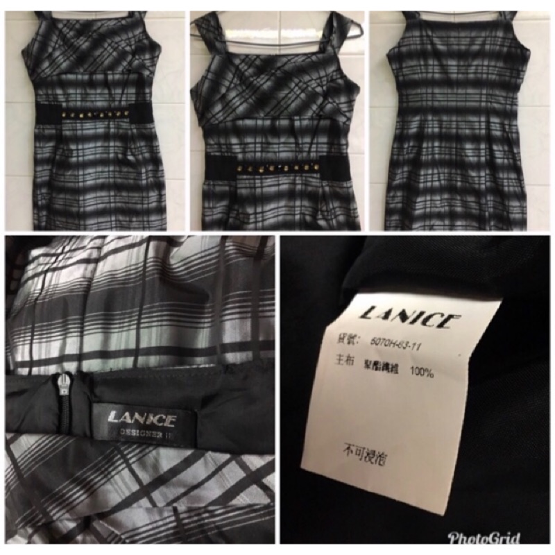 Lanice 格子洋裝-11