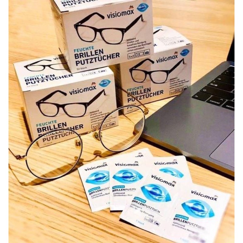德國Visiomax 眼鏡、手機螢幕濕紙巾52入/盒