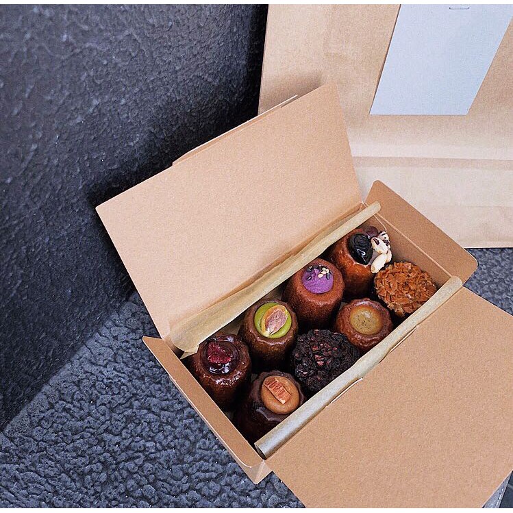 [送油紙] 4粒8粒裝牛皮可麗露包裝盒  杯子蛋糕盒 常溫蛋糕盒 甜品包裝盒