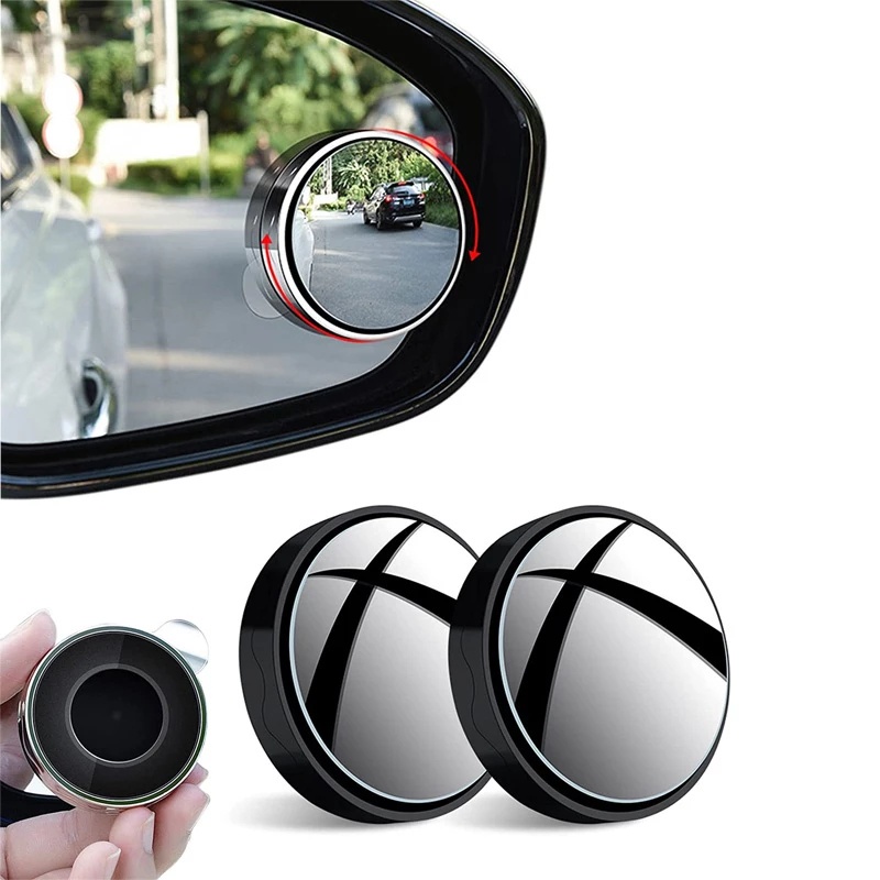 2 件汽車盲點鏡 / 廣角圓形高清玻璃凸面鏡可調節帶螺絲吸盤 / 汽車側面後視鏡 / 車輛側盲點鏡 / 通用汽車配件