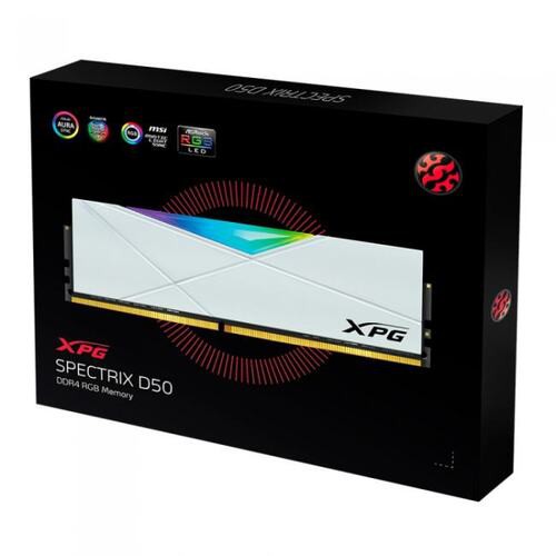 威剛 雙通道 8Gx2 DDR4 3200 幾何幻光 XPG RGB D50 白色/記憶體