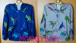 【MONKEY BABY 】恐龍圖案連帽薄外套秋款外套2色可選(37720)