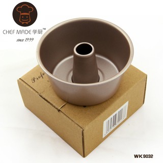 Chefmade學廚 烘焙模具 4寸不沾金色天使蛋糕模 圓形 煙囪柱 4吋中空蛋糕模 戚風蛋糕模 WK9032 天使蛋糕