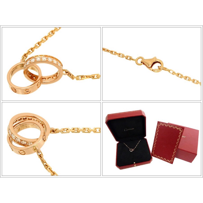 卡地亞 Cartier Love 玫瑰金 18k 鑲鑽 項鍊 新款 項鏈 原價136000