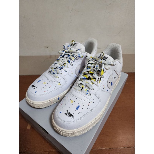 NIKE AIR FORCE 1米白潑墨二手US11