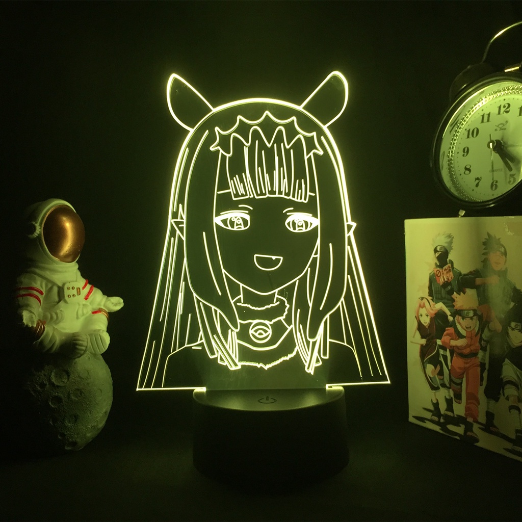 動漫 Ninomae Ina Nis Led 燈用於臥室裝飾小夜燈兒童生日禮物 Manga Ninomae Ina Ni