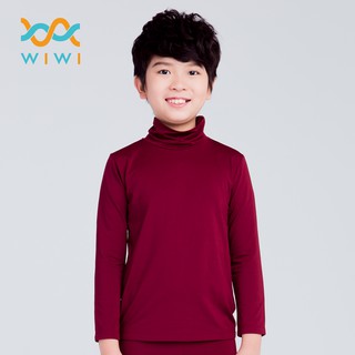 【WIWI】MIT溫灸刷毛高領發熱衣(醇酒紅 童100-150)0.82遠紅外線 迅速升溫 加倍刷毛 3效熱感 輕薄顯瘦