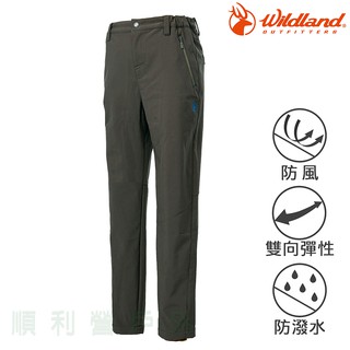 荒野WILDLAND 中童彈性輕三層防風保暖長褲 0A62362 卡其色 保暖褲 軟殼褲 OUTDOOR NICE