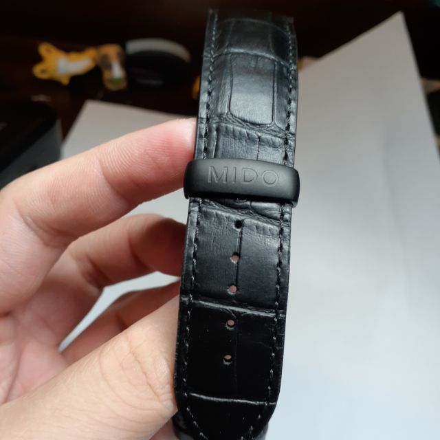 mido 22mm原廠錶帶(僅試戴）消光黑原廠錶扣 購入2500