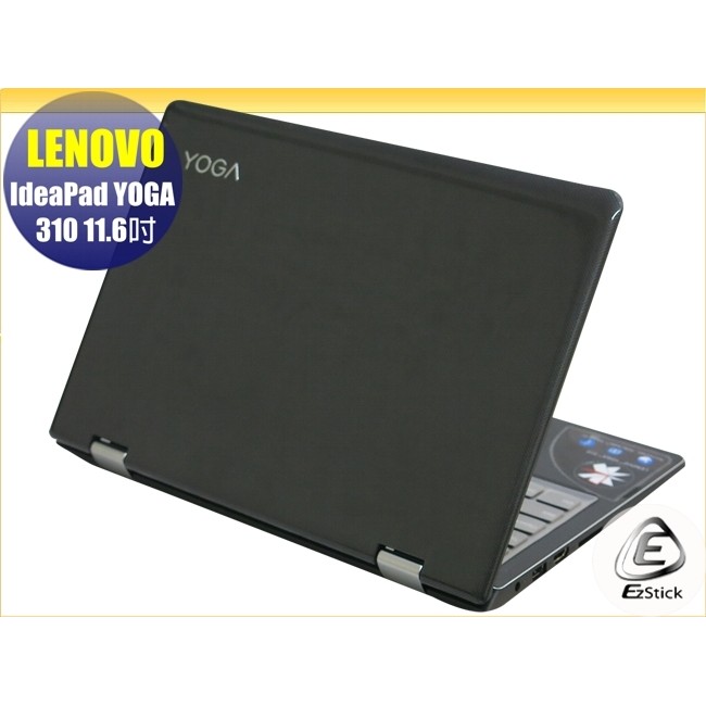 【Ezstick】Lenovo YOGA 310 11AP 黑色卡夢紋機身保護貼 (含上蓋貼+鍵盤週圍貼)