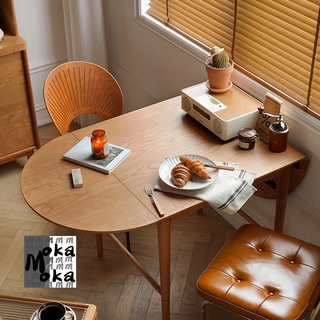 『MOKA®摩卡』桌子 餐桌 折疊餐桌 客廳桌子 客廳桌 餐桌椅 桌子折疊 摺曡桌 可折疊餐桌椅組合櫻桃木餐桌日式家用