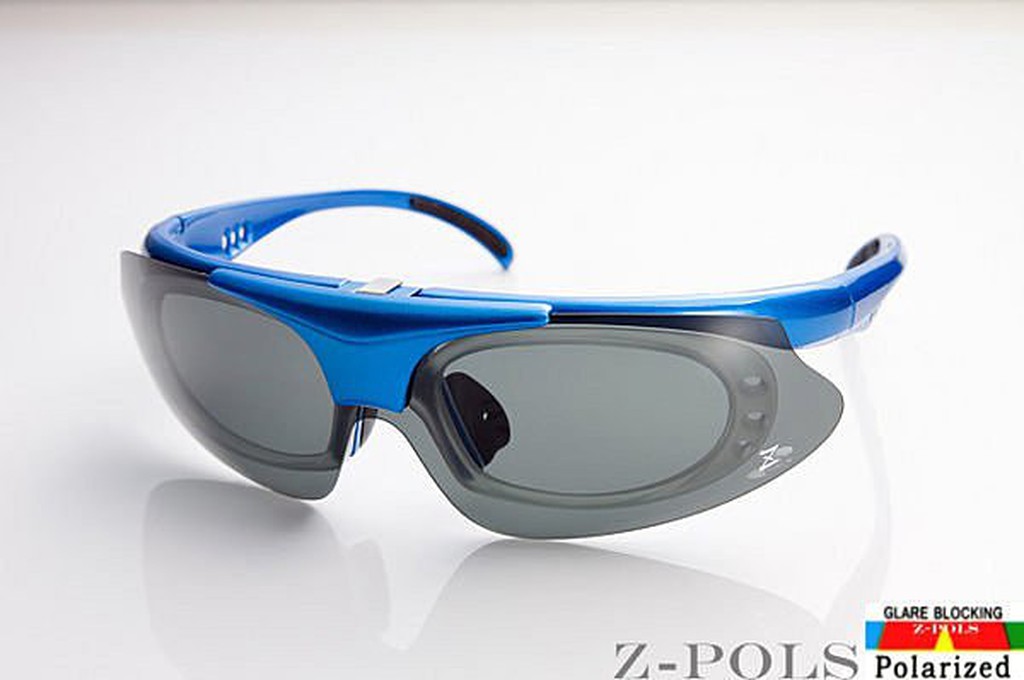 【Z-POLS全新設計款 】強化型質感藍 保麗來偏光 可配度設計頂級運動太陽眼鏡，原裝上市