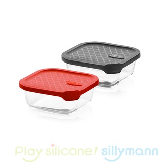 【韓國sillymann】 微波烤箱輕量玻璃保鮮盒(正方型750ml)100%鉑金矽膠