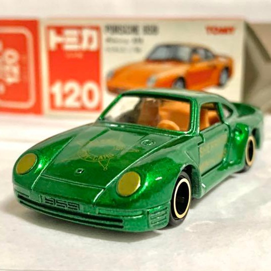 [全新稀有絕版老品] 1/64 Tomica Porsche 959 金屬綠 日本製