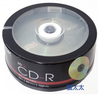 貓太太【3C電腦賣場】TDK 80Min 白金 CD-R光碟片20片裝布丁桶裝
