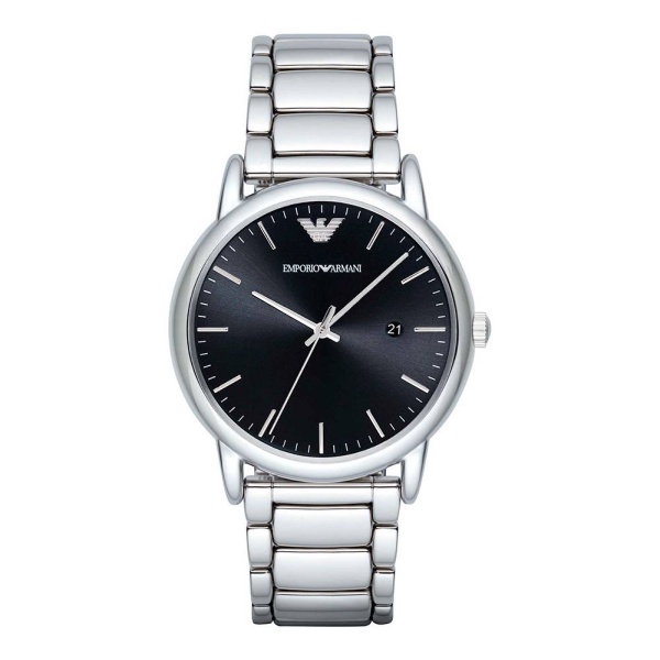 【Emporio Armani】美式經典極簡風時尚鋼帶腕錶-亮眼銀/AR2499/台灣總代理公司貨享兩年保固